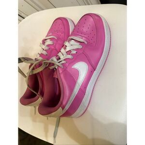Nike Girls Air Force 1 Low Lace-up Sneakers Playful Pink Size 4Y
